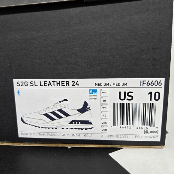 New adidas S2G Spikeless Leather 24 Golf White Navy Men\'s Shoes Size 10 main image 6